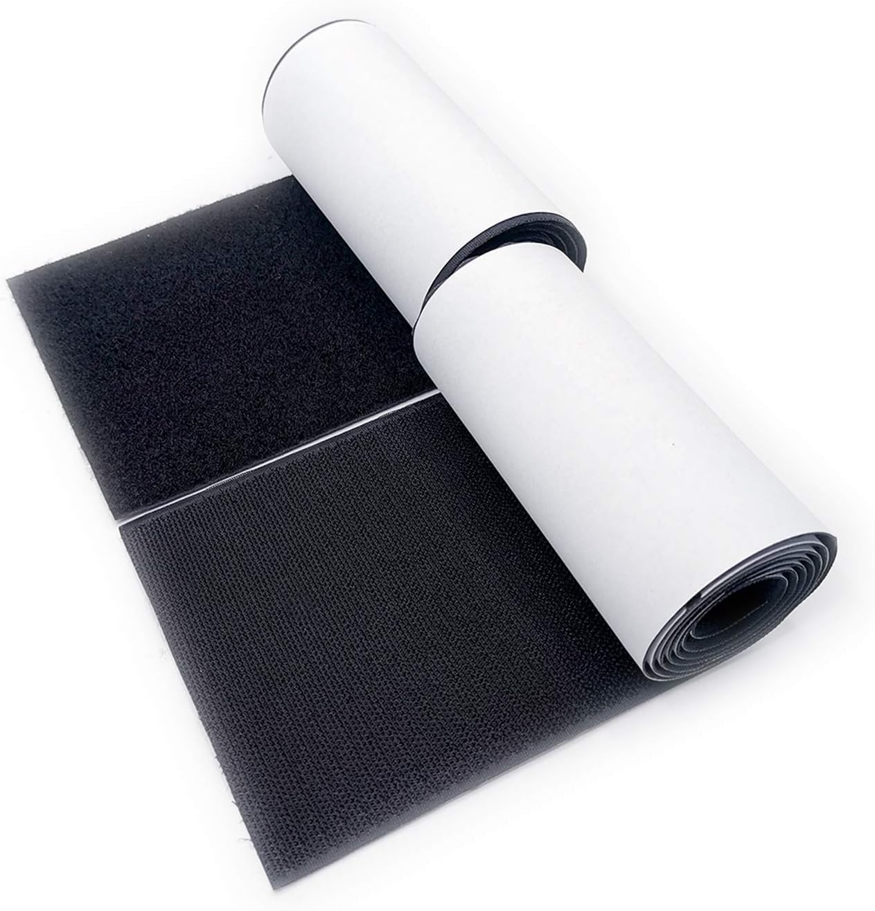 Arlent 100mm Wide 1 Meters Long Self Adhesive Hook Loop tape Set including Superglue Back Nylon Fabric Fastener Black