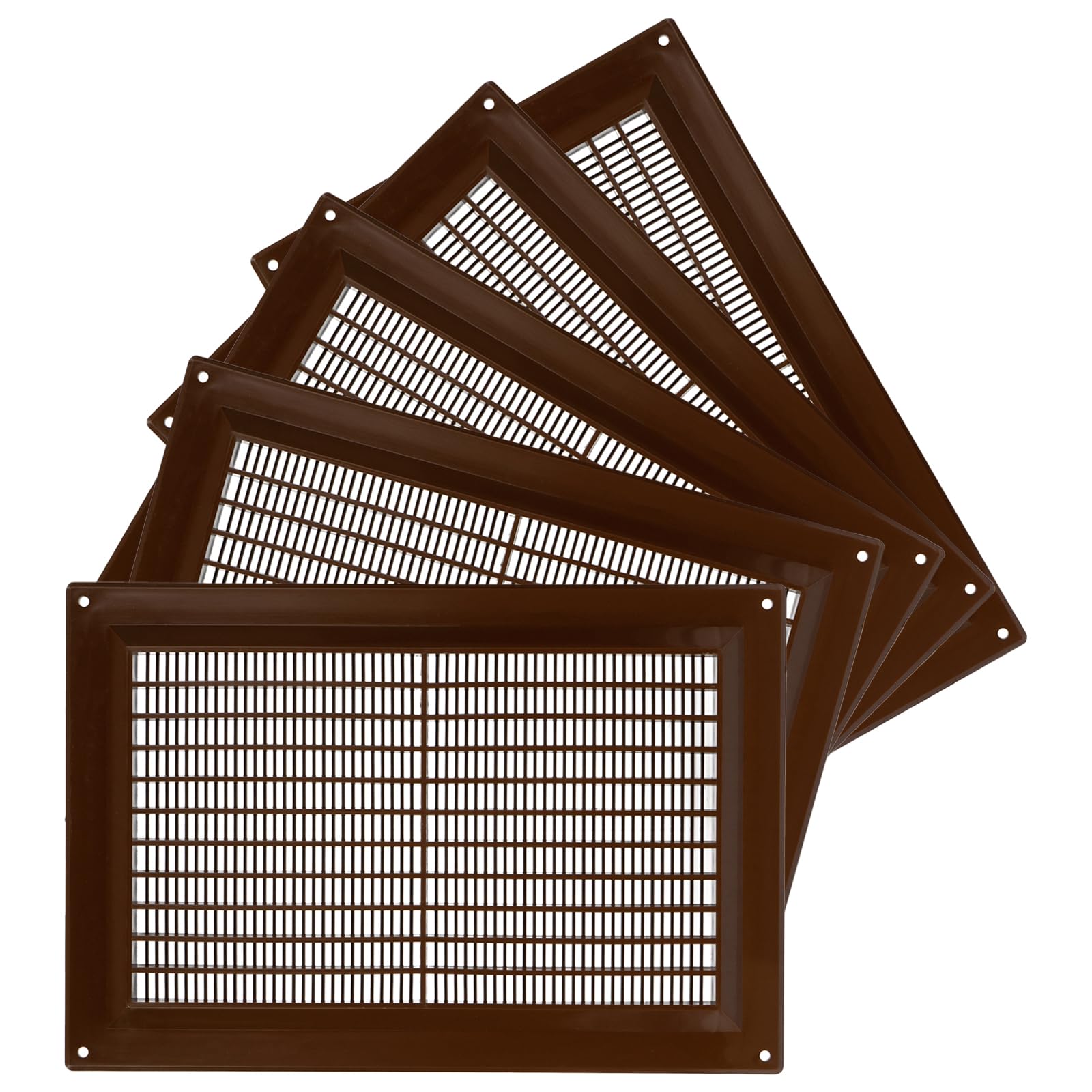 Repa Market 5-Pack 10'' x 7'' Inch / 250 x 170 mm Plastic Brown Return Air Vent Cover - Duct Cover - Air Vent Louver - Protective Screen Mesh - HVAC Ducting Intake, Exhaust Ventilation — image 1