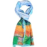 Salutto Women 100% Silk Scarves Van Gogh Paul Gauguin Monet Painted Scarf