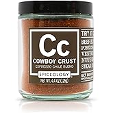 Spiceology – Cowboy Crust Espresso Chile Seasoning – Bold Coffee Spice Blend & Dry Rub for Beef Brisket, Pork Chops, Steak, Chicken Thighs & Ribs – Chef-Created, Freshly Ground – 4.4 oz