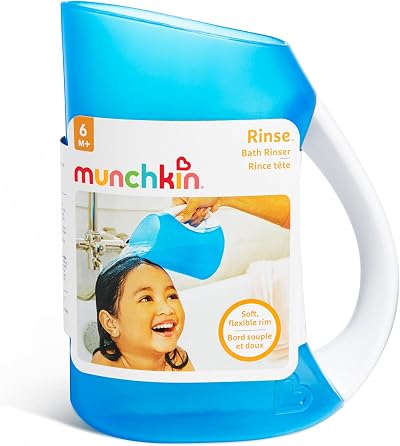 Munchkin Soft Rim Jug Shampoo Rinser Baby Bath Rinsing Device Blue