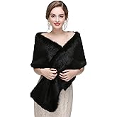 GANDBCOSECE Women's Faux Fur Shawl Wraps for Wedding/Bridal/Evening Party