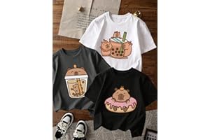 Girls Graphic T-Shirt 3-Pack, Printed Short Sleeve Crewneck Tees for Kids 8–14