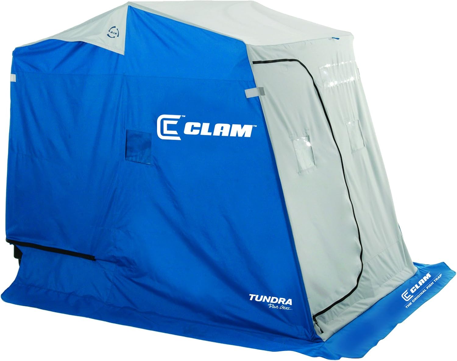 Clam 9500 Tundra 2Person Ice Fishing Trap Sled Shelter with Economy Bench