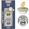 BIBS Pacifiers 6-18 Months | 2-Pack Soothers | Anatomical Nipple | BPA-Free Natural Rubber | Made in Denmark | Sage Glow/Cloud Glow Colour Pacifier