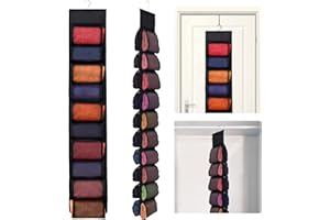 Aulock 2 Pack Legging Storage Organizer, Hanging Closet Organizer System, Black Clothes Closets Holder with 20 Roll Independe