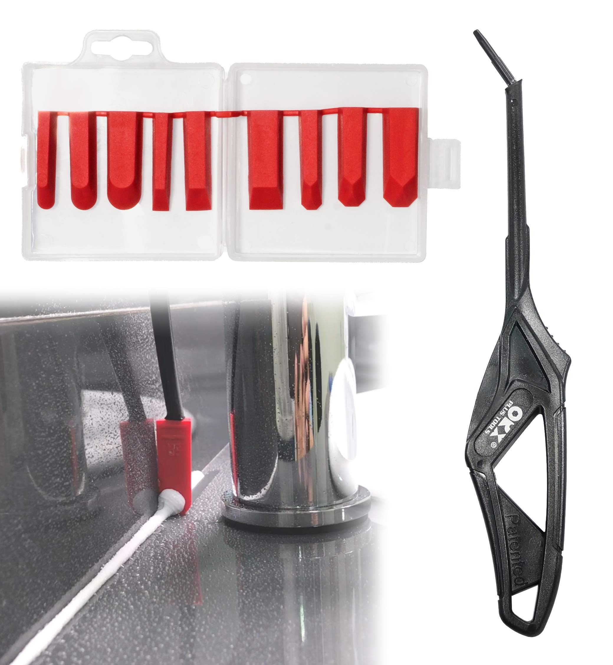 ORXPLUS Tools 10pcs Caulking Tool Kit Silicone Finishing Tool for Tight Areas Bathroom Kitchen Window Sink
