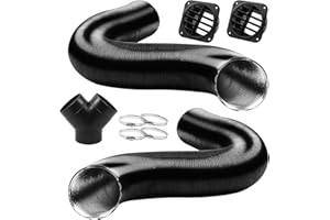 DTNESS 75mm Auto Heater Pipe Ducting, 9Pcs Y-Branch Warm Air Outlet Vent Kit, Vent Hose for We-Basto Pro-pex Ebers-pacher Diesel Parking Heater