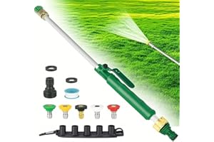 RUIRGO Jetnozzle High pressure hose nozzle for garden hose,7-in-1 Hydro jet nozzle High Pressure Power Washer wand, nozzles watering sprayer cleaning tool, Pressure washer hose attachment (green)