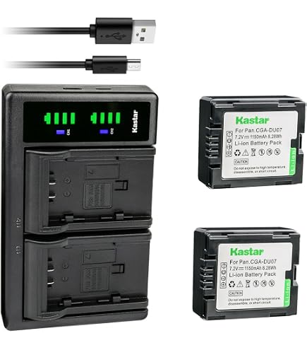 Amazon.com: Kastar 2 Pack Battery for Panasonic CGR-DU06 CGR-DU07