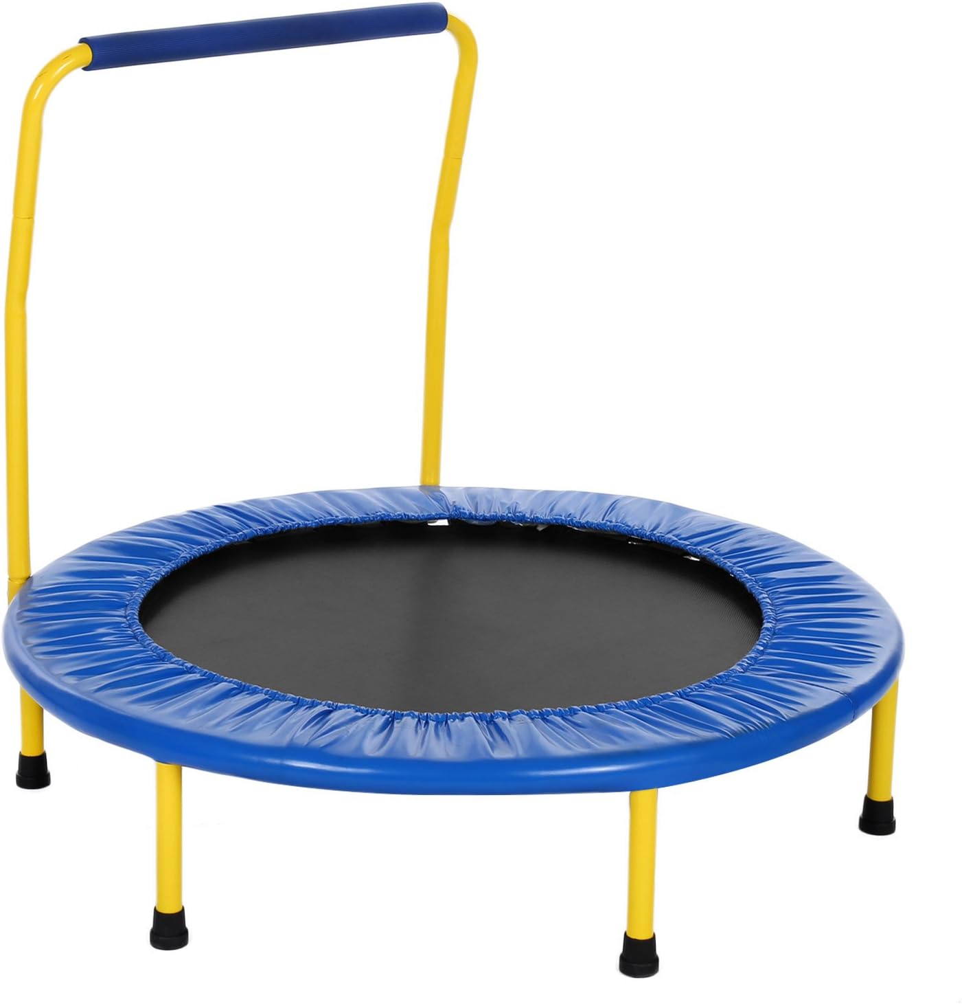 Greenhow Kids Trampoline with Handle Garden Exercise Rebounder Trampoline with Handrail for Toddlers/Maximum User Weight: 155 lbs/Type: Folding, Age Range: 3+