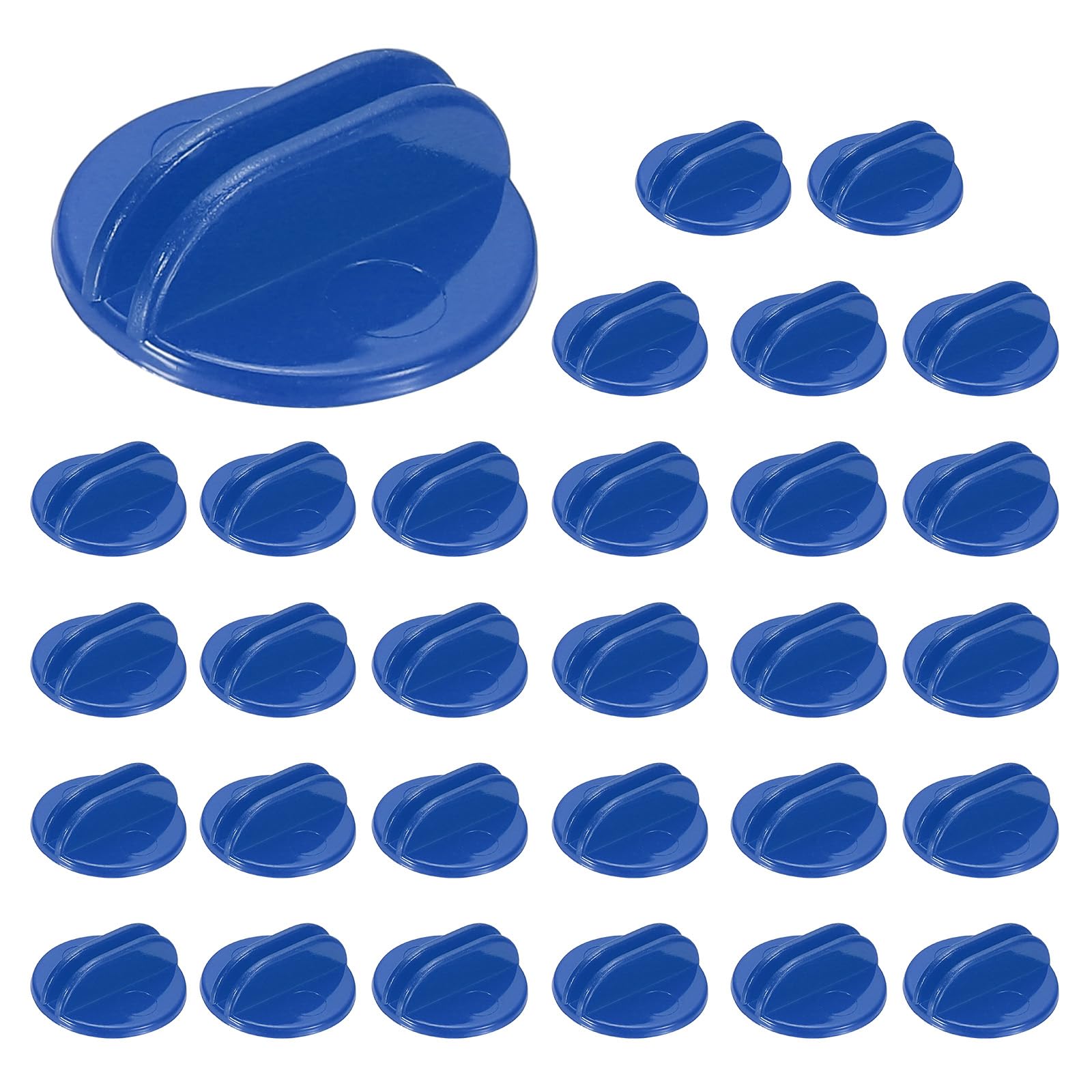Photo 1 of PATIKIL 0.98 Inch Plastic Card Stands, 60 Pcs Place Card Holders Triangle Design Modern Table Number Stands for Party Board Games Photos Memos Price Tags Labels Menus, Blue