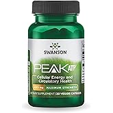 Swanson Maximum Strength Peak ATP-Natural Supplement Promoting Cellular Energy Support-Supports Physical Performance and Promotes Healthy Blood Flow Support-(30 Veggie Capsules, 400mg Each) 1 Pack