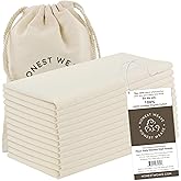HONEST WEAVE GOTS Certified 100% Organic Flour Sack Cotton Kitchen Hand and Dish Towel Sets - Extra Large 27x27 inches, Fully