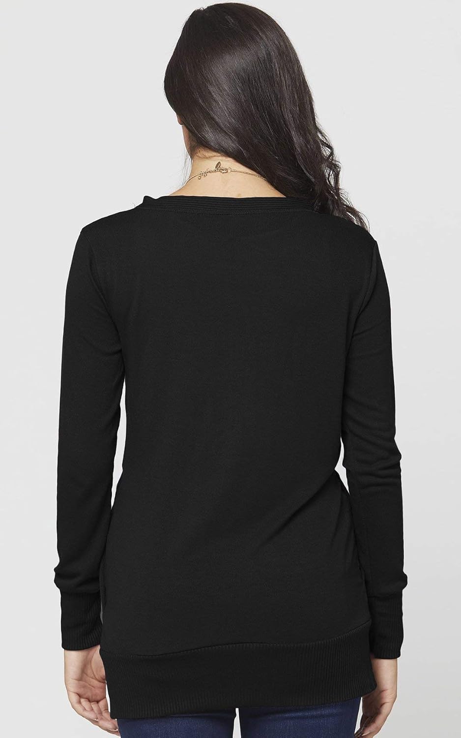 Women's Cardigan V-Neck Snap Button Down Soft Knit Long Sleeve Sweater at  Women’s Clothing store