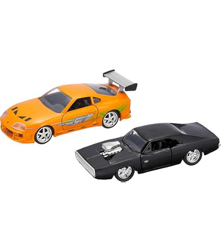 Set De Tren Y Coches Fast & Furious – Escena De La Película Con Dodge Charger Y Toyota Supra En Escala 1:65, Diorama Con Vías Y Bases Para Acrobacias