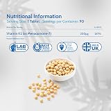 Health4All Vitamin K2 MK7 200mcg 90 Tablets UK Made Natto Vegan view 5