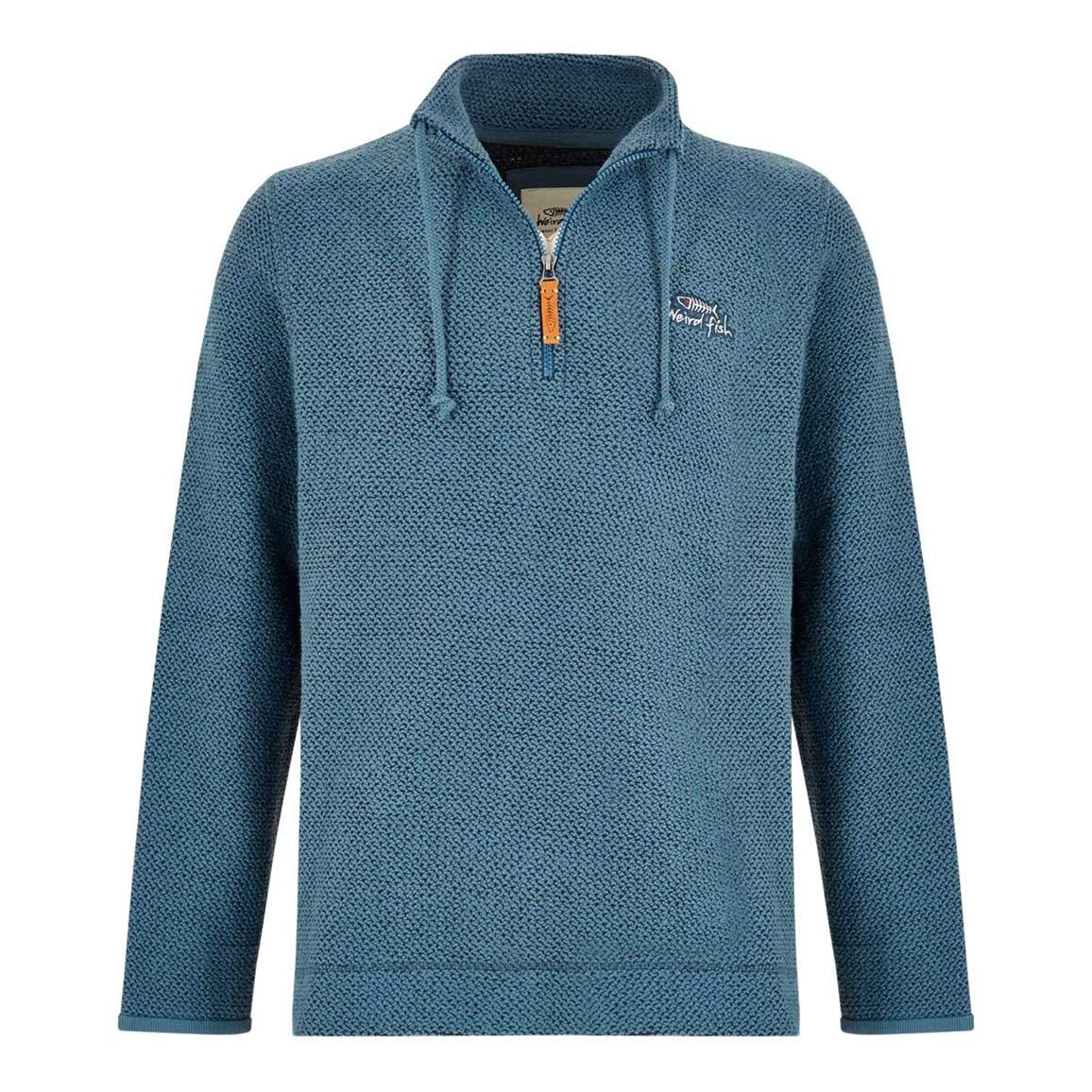 Weird Fish Skipper 1/4 Zip Classic Macaroni Sweatshirt Ensign Blue Size