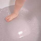 Shnuggle Toddler Bath Taupe Beige with Backrest Anti Slip Drain Plug view 4