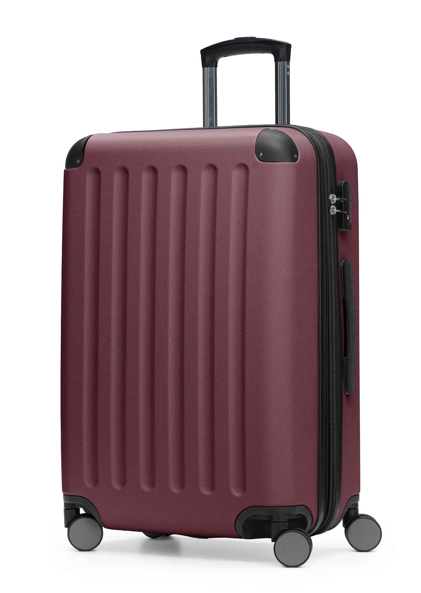 HAUPTSTADTKOFFER - Spree - Luggage Suitcase Hardside Spinner Trolley Expandable 65 cm TSA, Burgundy