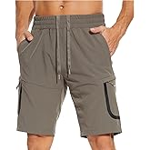 MOURCE Mens Hiking Shorts 9" Quick Dry, Lightweight Men Golf Shorts Breathable Outdoor Fishing Camping