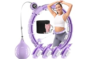 Sonkoloro Weighted Workout Hoop for Weight Loss, Smart Silent Exercise Ring Plus Size 48 inchs, Fitness Circle with Ball and Counter, Abs Exercise Equipment for Home