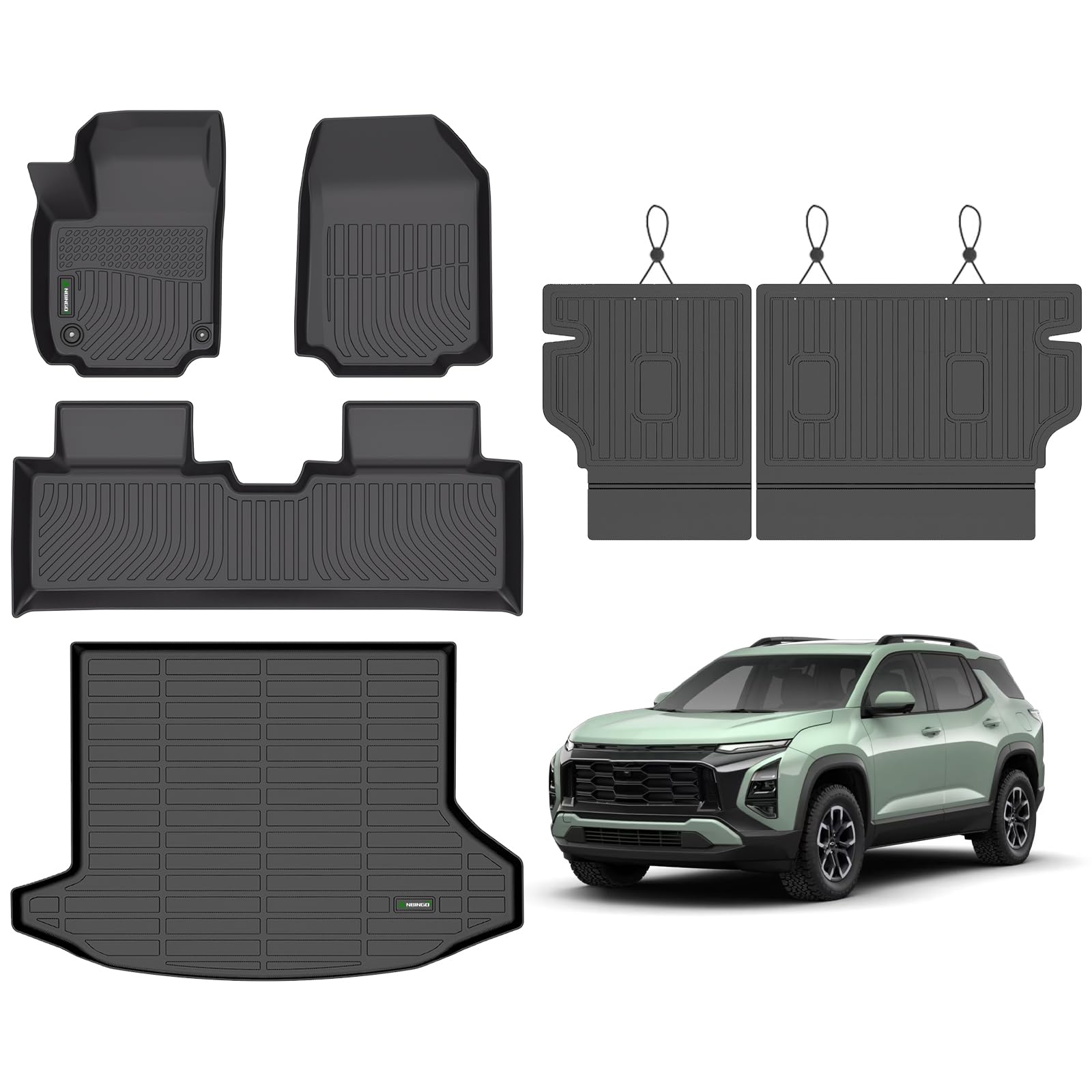 ANBINGO®-Floor Mats & Cargo Liner for 2025 2026 Chevy Equinox (Not for EV) & GMC Terrain with Backrest Mats All Weather TPE Protection for 2026 Equinox Mat Accessories Image