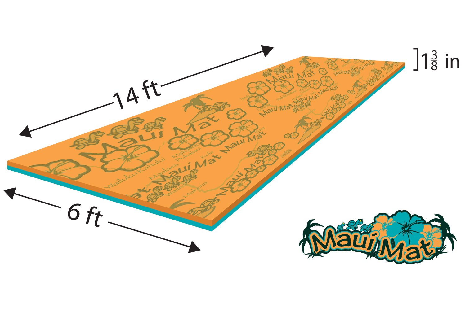 Maui Mat (by Aqua Lily Products, Floating Foam Fun Pad Designed for Water Recreation and