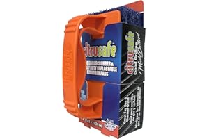 Citrusafe BBQ Grill Scrubber with 3 Heavy Duty Replaceable Scrubber Pads - Removes Grease and Burnt Food Safely from Grill Grates