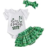 Bonangber Newborn Baby Girl St Patricks Day Outfit Long Sleeve Romper Bodysuit Bow Shorts Set Cute Baby Girl Spring Clothes
