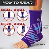 SS Sleeve Stars Ankle Brace with Removable Strap Dark Purple 10-12 in view 7