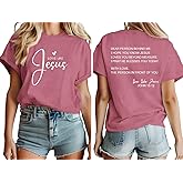 TUPOSU Christian Shirts for Women Love Like Jesus T-Shirt Faith Religious Tee Tops