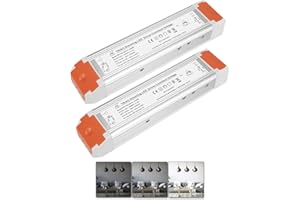 JUYACE 120 Watts 10A Dimmable LED Driver Dimming Power Supply 110V to 12V DC led Transformer dimmable (2 Pack)