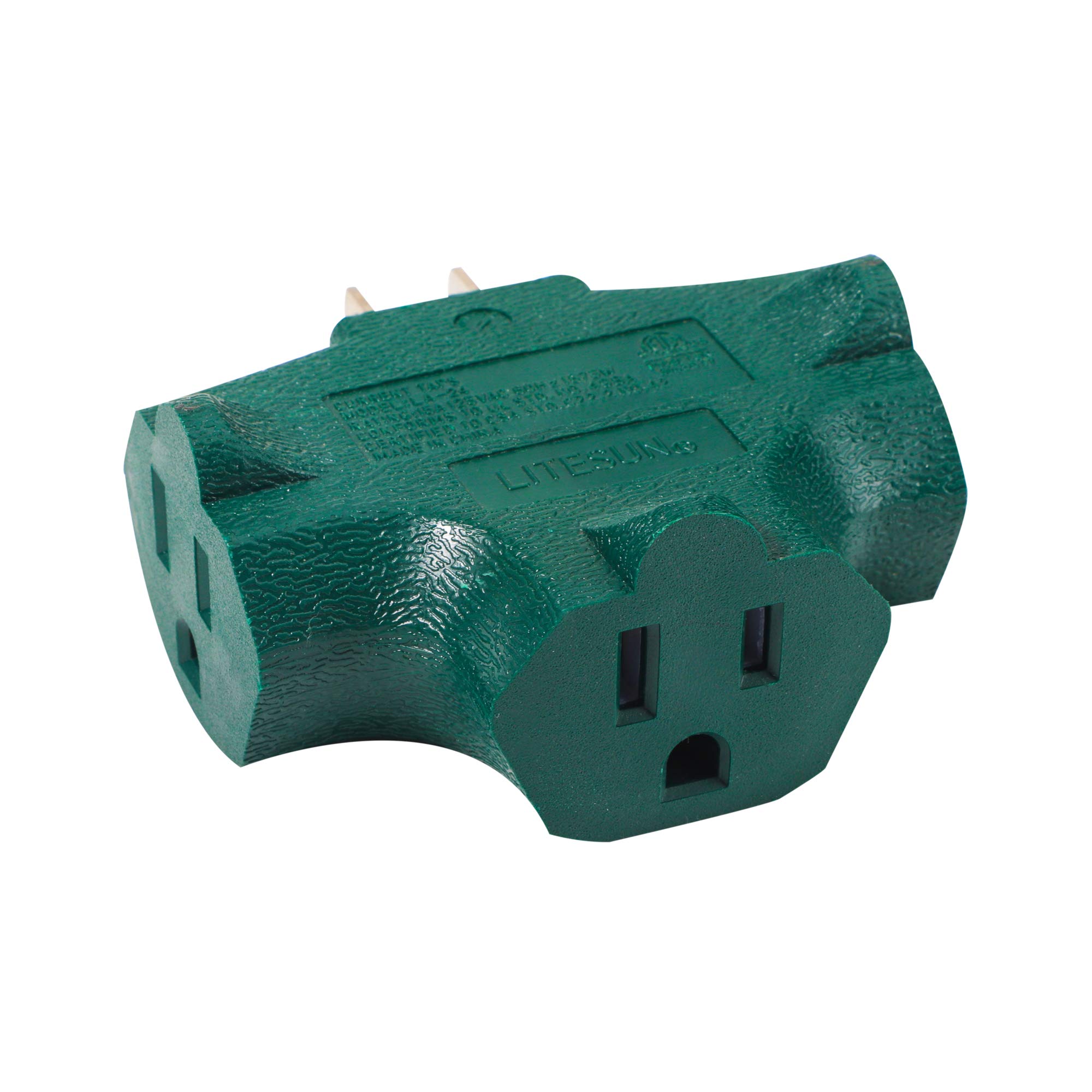Leopardprintfans Heavy Duty 3 Outlet Adapter, Grounded Multi Outlet Adaptor Wall Plug, Green (Pack of 3)