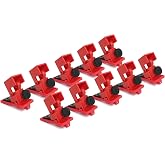 TRADESAFE Circuit Breaker Lockout, 10 Pack Single Pole Breaker Lock, Medium | Secures 5/8 x 1/2 in Toggles, 120/277 Volt, Impact Resistant Polypropylene &amp; Nylon, Stainless Steel Screw &amp; Clamping Teeth