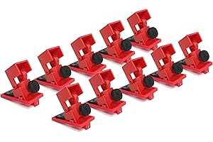 TRADESAFE Circuit Breaker Lockout Device, 10 Pack, 120/277 Volt, Clamp-on Single Pole Breaker Lock Out Device, OSHA Compliant, Premium Grade, Medium