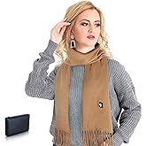 CLOVDREM Heated Scarf for Women,Men Rechargeable Heating Scarf for Neck with Battery, Intelligent Winter