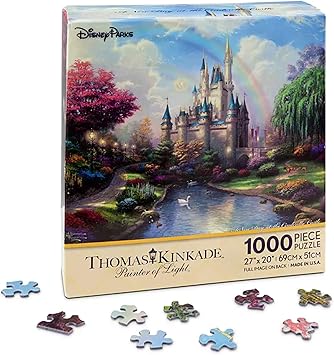 Disney Parks A New Day At The Cinderella Castle Thomas Kinkade 1000 Piece Jigsaw Puzzle Amazon De Spielzeug