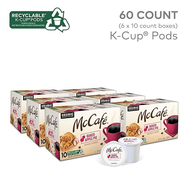 MCCAFE BAKED APPLE PIE COFFEE, KEURIG SINGLE SERVE K-CUP PODS, 60 COUNT, (6 PACKS OF 10)