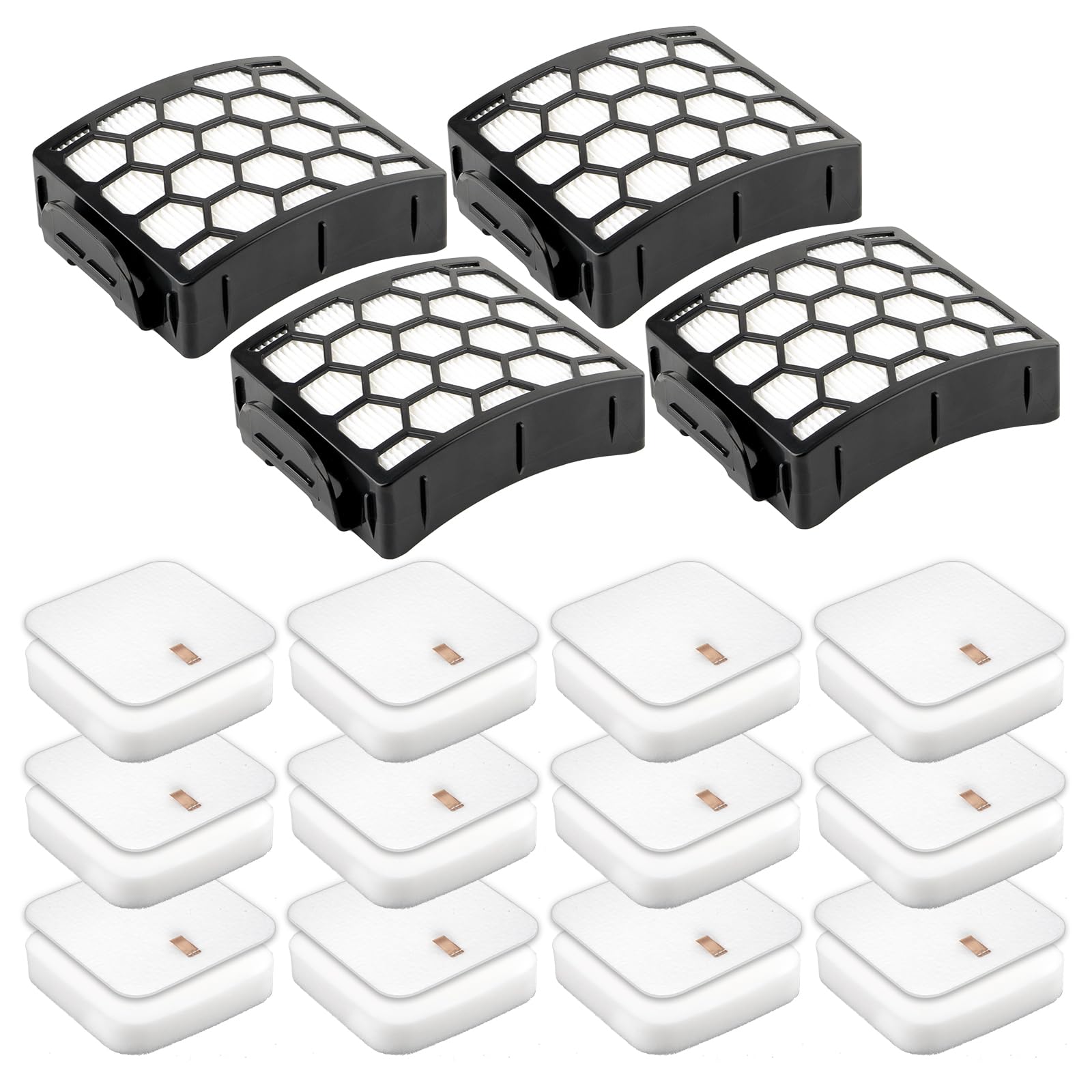 Photo 1 of (16 Pack) 4 Hepa Filters + 12 Foam Filters Compatible With Shark LA502, LA322, LA702, LA502, LA301, LA300, LA455, LA702 Rotator Lift-Away ADV DuoClean PowerFins Upright Vacuum Replacement Filter