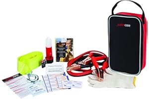 Justin Case Commuter Portable Roadside Emergency Car Kit with Heavy-Duty Jumper Cables & 365-Day Roadside Assistance