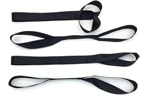 BONCAS Heavy Duty 1,200lb. Workload Soft Loop Tie Down Straps for Towing or Trailering ATV, UTV, Motorcycle, Lawn Garden Equipment (Set of 4) (18 Inches, Black)