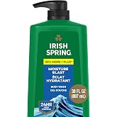 Irish Spring Moisturizing Body Wash for Men, Moisture Blast Scent, 887 mL | Face and Body Wash, Men&rsquo;s Body Wash, Paraben-Free, Moisturizing, Retains Skin's Natural Moisture, Grooming