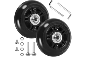 Gekufa Luggage Suitcase Replacement Wheels (76mm x 24mm) with ABEC 608zz Bearings, Inline Skate Wheels Repair Kit 1 Pair