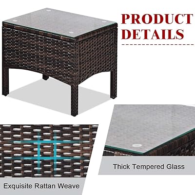 Buy Happygrill 3pcs Patio Furniture Set Outdoor Rattan Wicker Coffee Table Chairs Set With Seat Cushions Patio Conversation Set For Garden Balcony Backyard Poolside Online In Indonesia B08j71bzt9