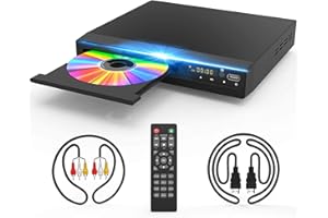 HD DVD Player, CD Players for Home, DVD Players for TV, HDMI and RCA Cable Included, Up-Convert to HD 1080p, All Region, Brea