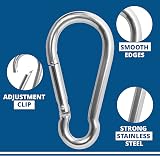 Belle Vous M4 Snap Hook Carabiner Clips 15pk 4cm Stainless Steel Spring view 5