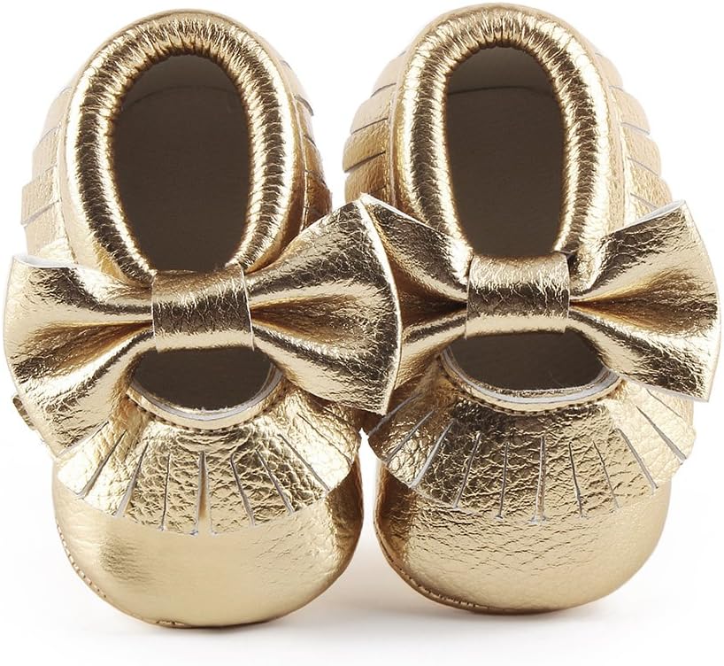 Delebao Infant Toddler Baby Soft Sole Tassel Bowknot Moccasinss Crib Shoes