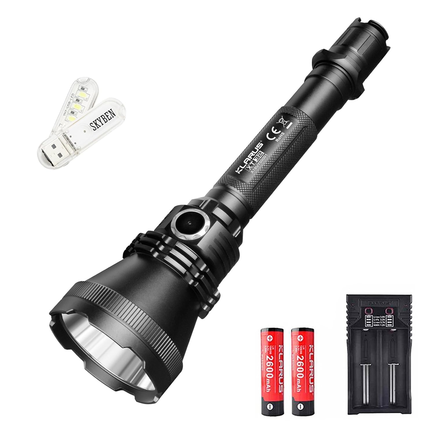V3 Hi Xp L Cree 狩り軍用led懐中電灯 強力ledライト 遠距離照射 Xt32 クラルス Klarus Led搭載 Kit Xt32 Klarus B0795ntt24 アウトドアハンディライト Ledフラッシュライト Cr123a 4本 Or 2本 延長チューブ使用 使用電池 明るさ10ルーメン ハンディライト
