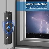 PARTH 2M Black Extension Lead 5 Gang Surge Protection UK Plug 13A 3250W view 5